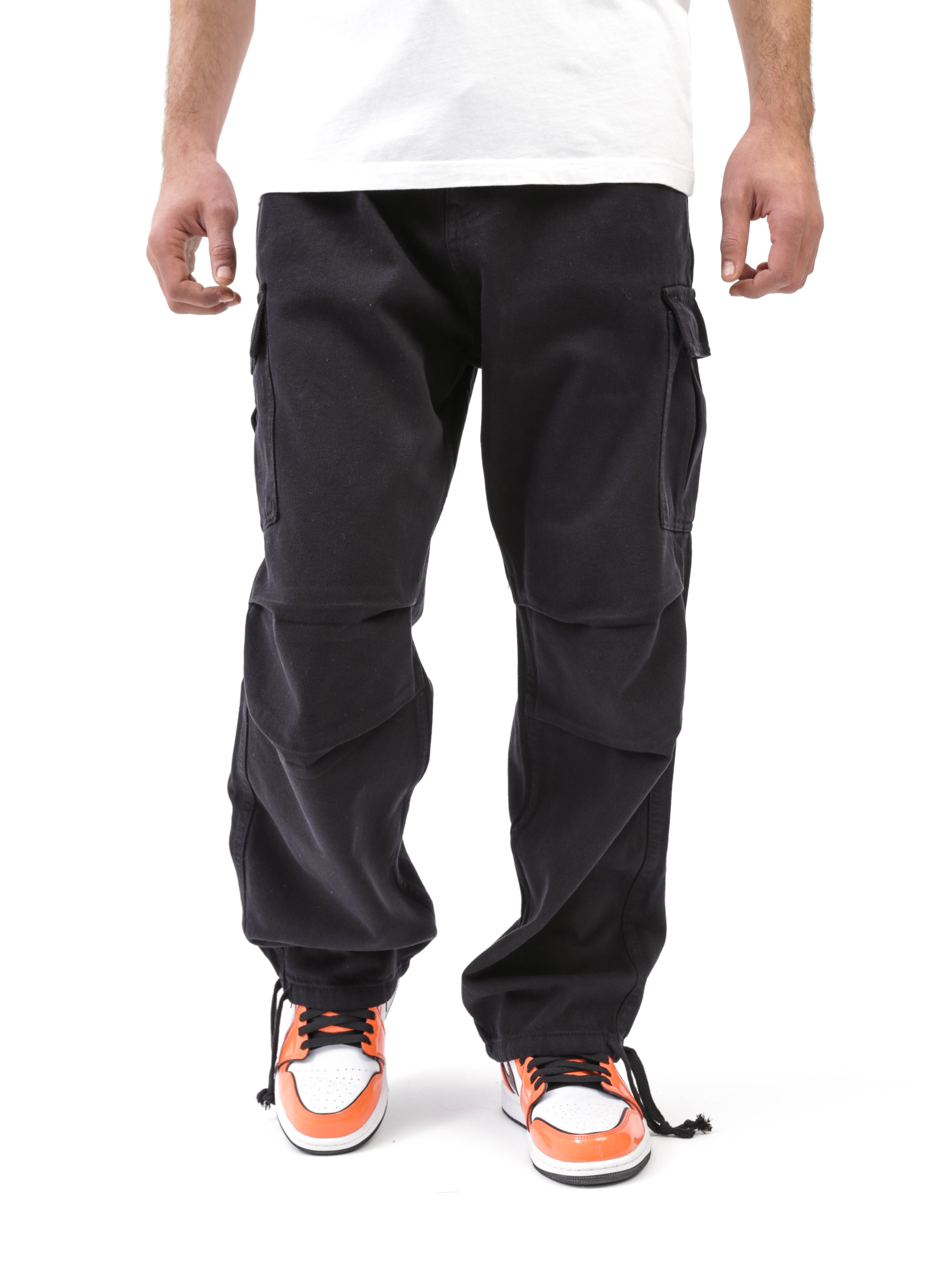 Jeans & Pants | Super and bear black cargo pant | Freeup