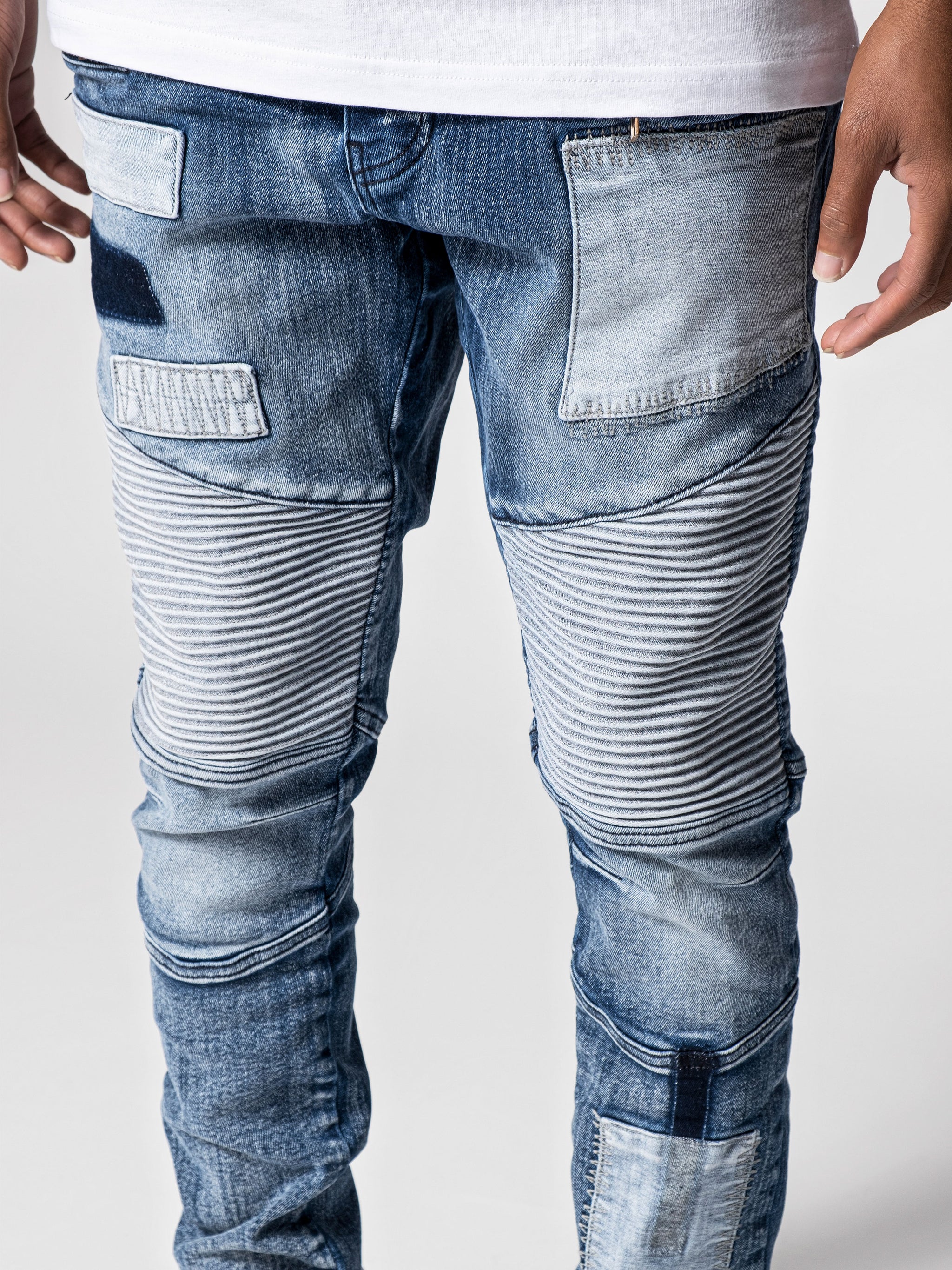 【HI FI FNK】Mono Biker Washed Denim HI FI FNK】Mono Biker Washed Denim