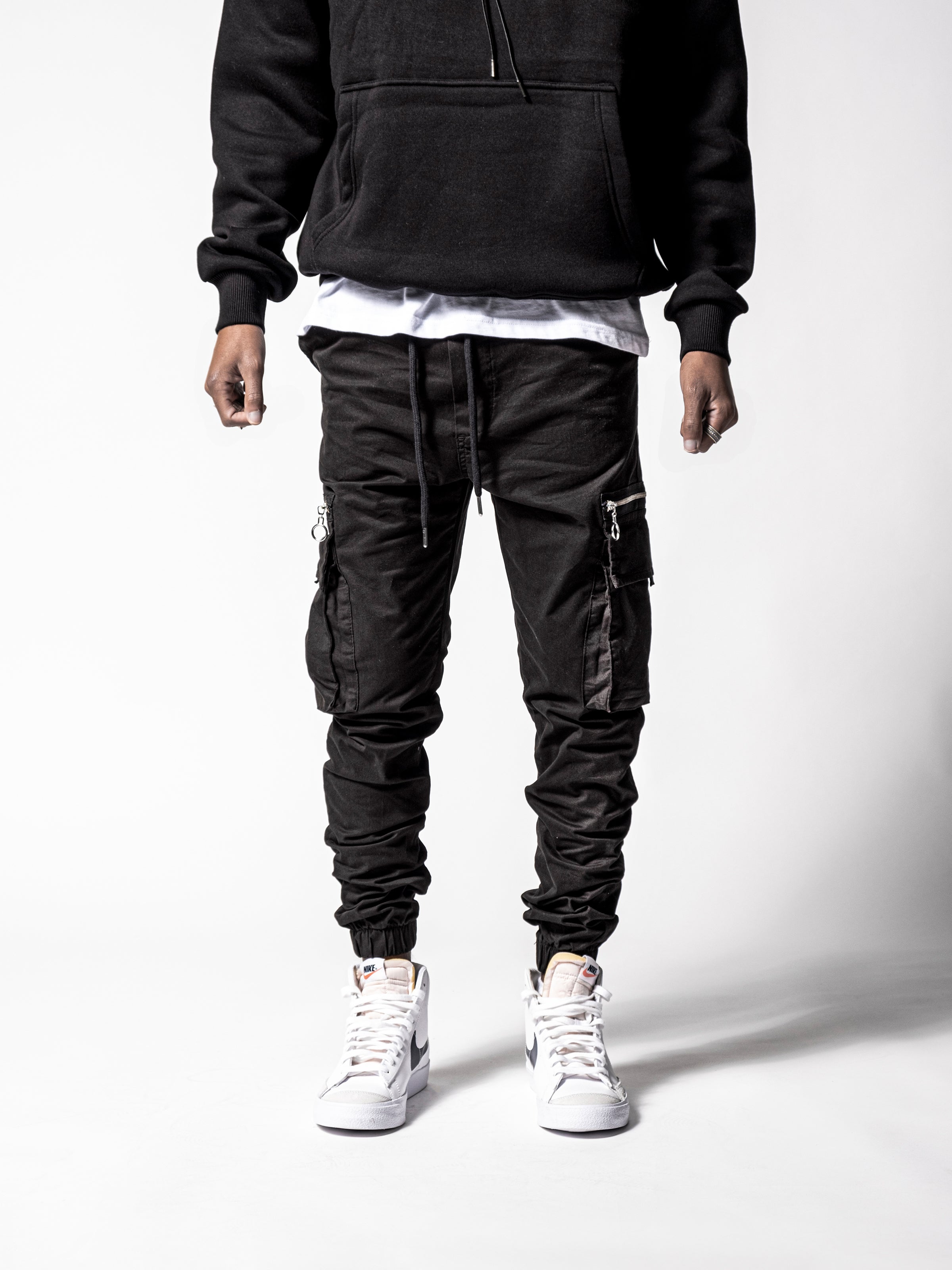 Black Cargo Pants Men Hip Hop Streetwear Joggers Sweatpant Fashion Harajuku  Harem Pant Multi-pocket Casual Mens Pants | Fruugo IE