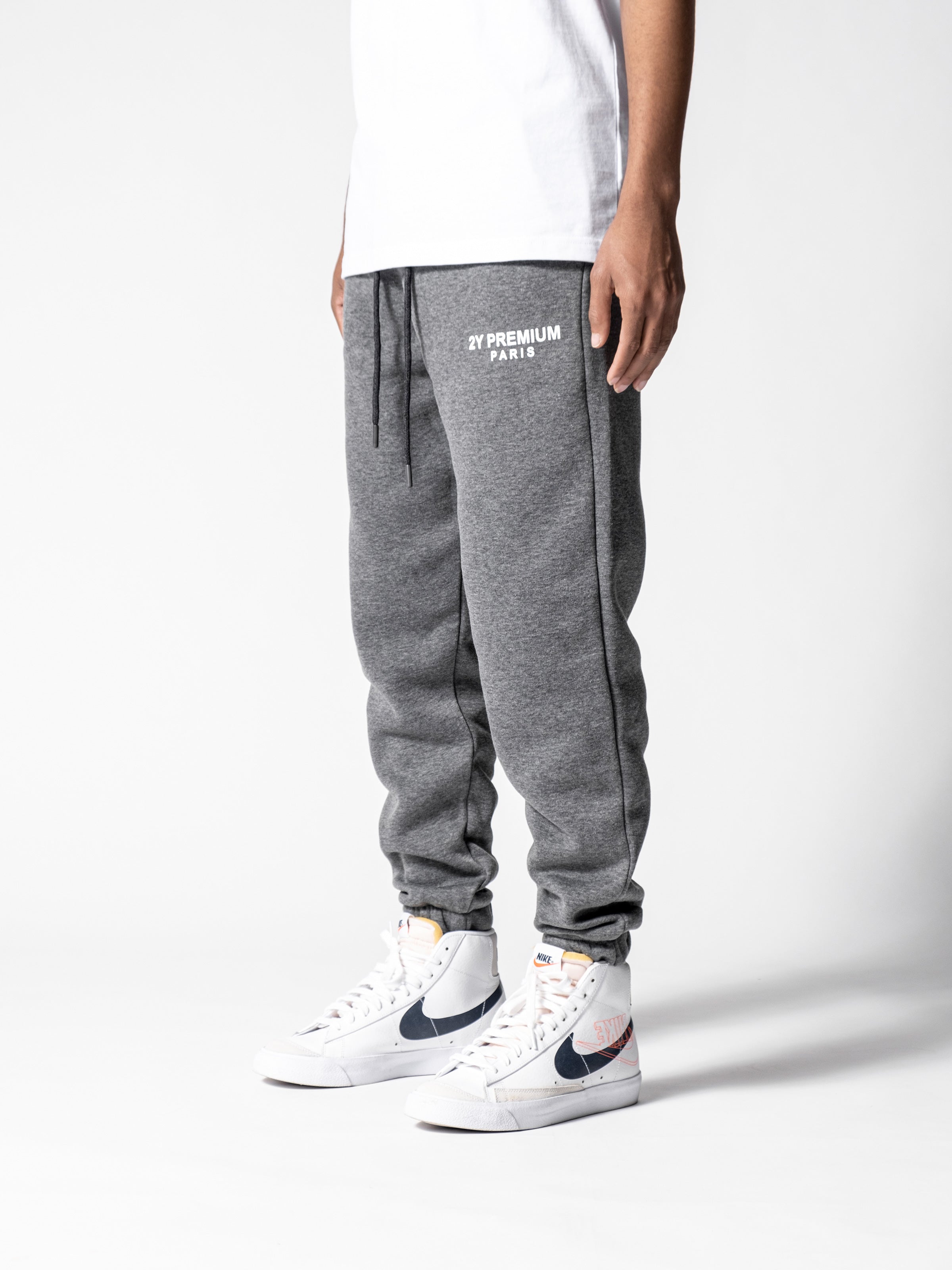 Grey Basic Sweatpants, Men's Streetwear