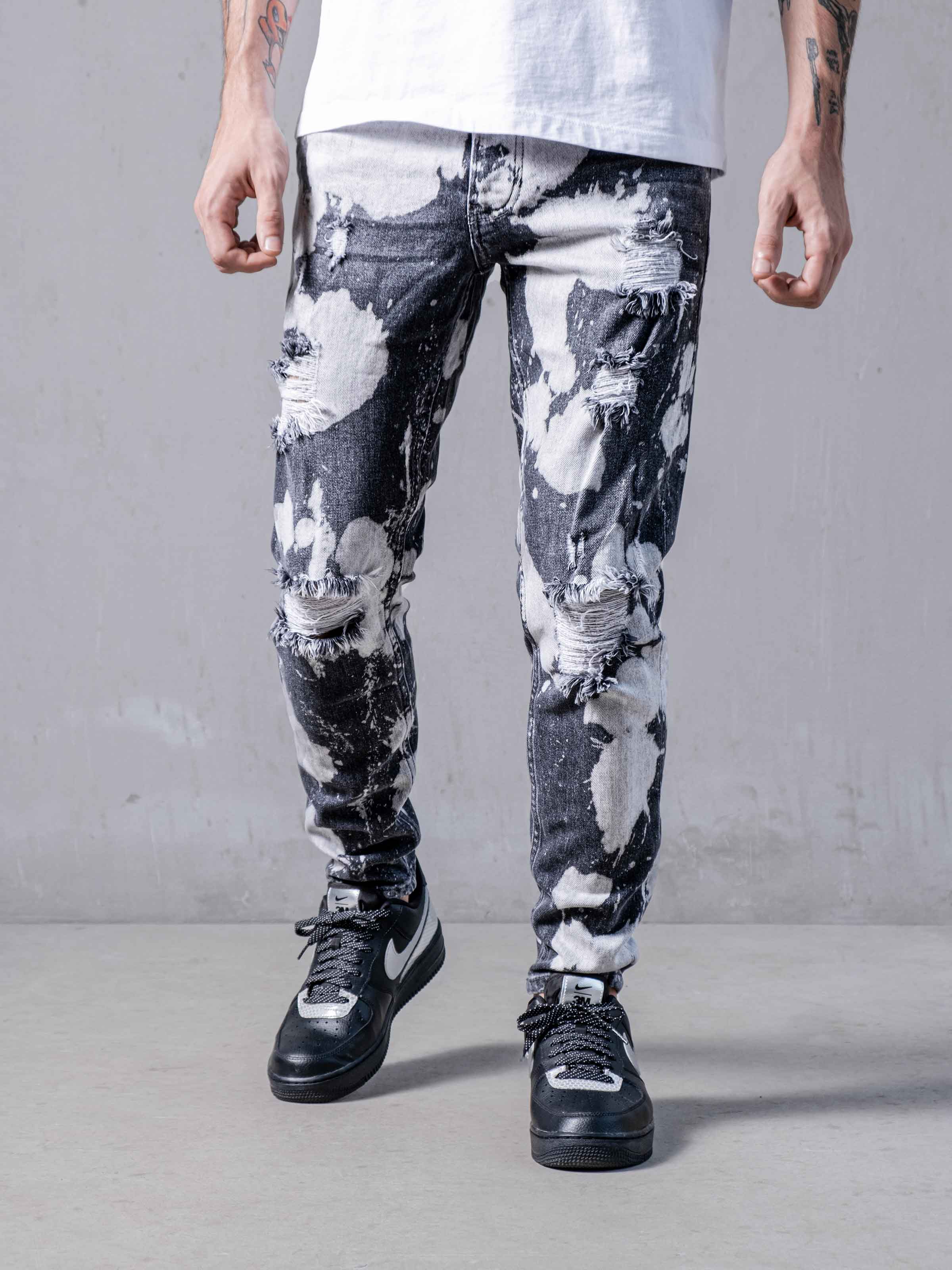 Bleached sales black pants
